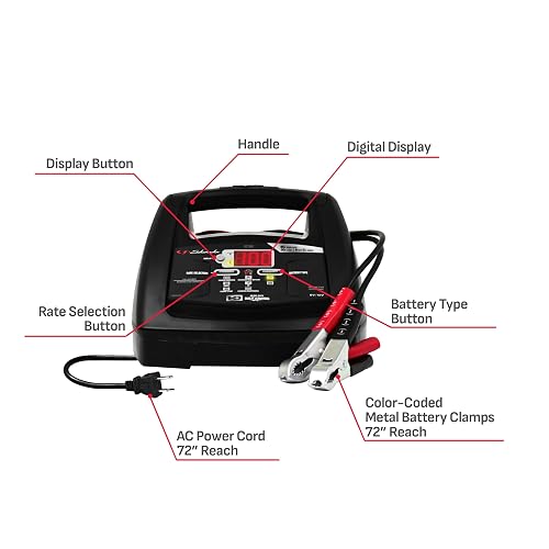 Schumacher Electric Cargador de Batería Automático con Arranque de Motor 85 A/30 A, 6 V/12 V, Negro, SC1307