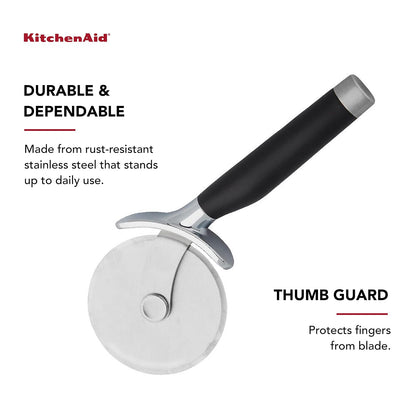 KitchenAid Rueda clásica para pizza, 9 pulgadas, color negro