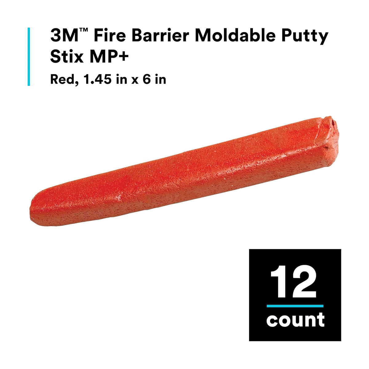 3M Fire Barrier Moldable Putty Stix MP+, 1.45 in x 6 in | Una parte, reintroducible, intumescente