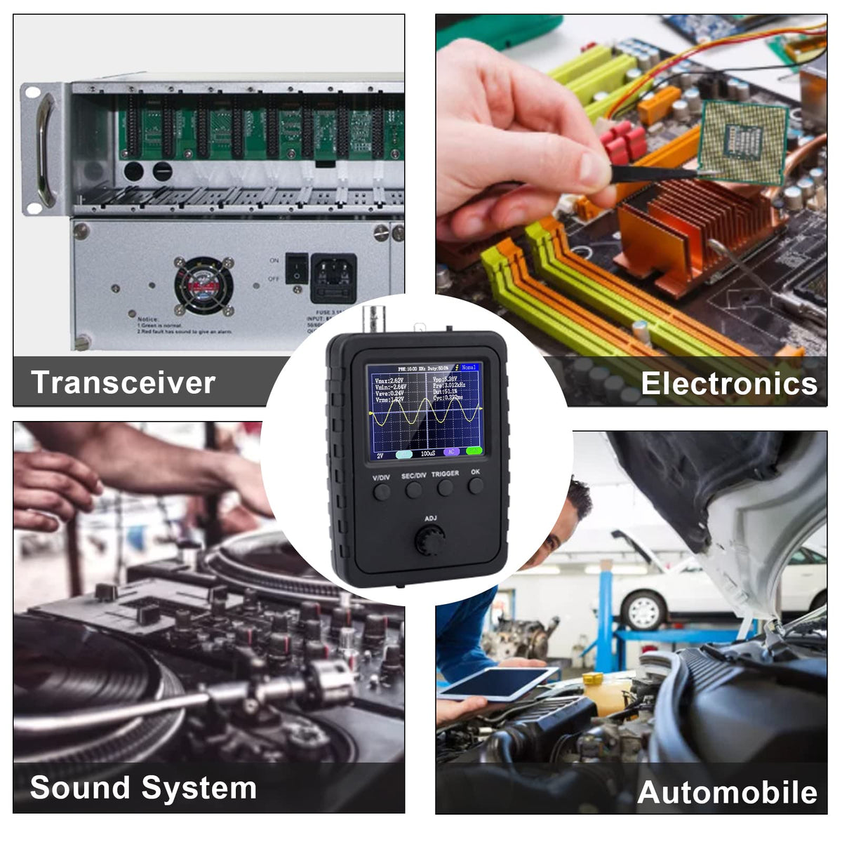 ETEPON Kit de osciloscopio digital con sonda de cable BNC (máquina acabada montada) EM001