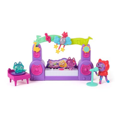 Gabby's Dollhouse: The Movie, Set de Fiesta gatástico con DJ Catnip, 2 Figuras de Gato Borrador y Accesorios, Juguetes para niños y niñas a Partir de 3 años