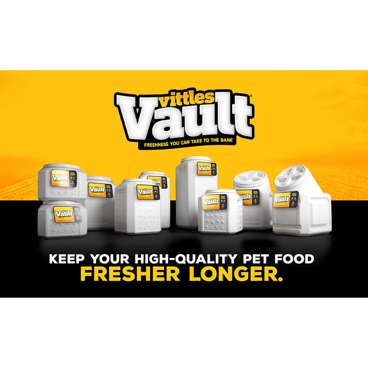 Gamma2 Vittles Vault - Alimentador Elevado para Perros con Almacenamiento, Fabricado en Estados Unidos, Plata, 50 Libras