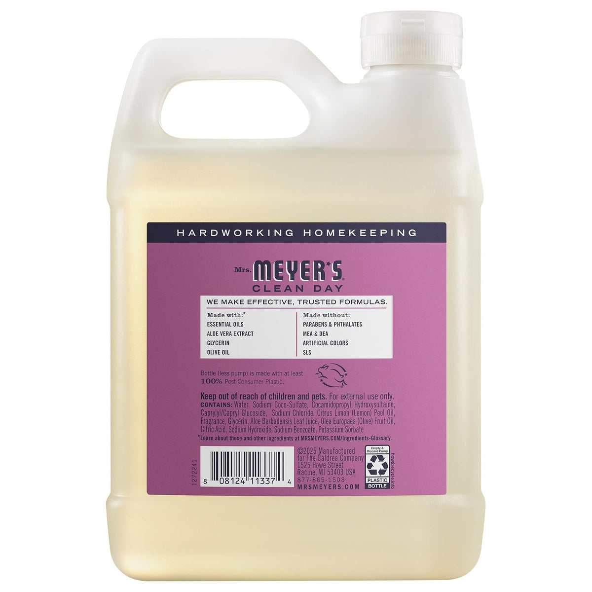 Mrs. Meyer’s Refill Jabón de Manos Líquido Plumberry, 975 ml | Repuesto Dulce con Aroma Natural | Fórmula Suave de Origen Vegetal | Ideal para Uso Diario | Sin Parabenos ni Crueldad Animal