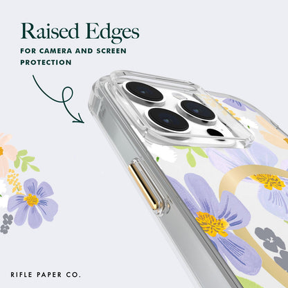 Rifle Paper Co. Funda para iPhone 15 Pro Max [compatible con MagSafe] [protección contra caídas de 12 pies] Bonita funda para iPhone de 6.7 pulgadas con patrón floral, tecnología antiarañazos,