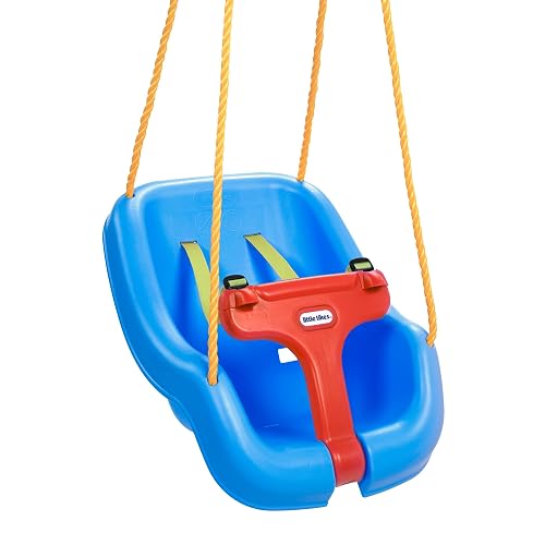 Little Tikes Snug 'n Secure Columpio 2-en-1 - Juego para uso al aire libre - Juegos de jardín para niños - Fomenta el juego activo - Edad: de 9 meses a 4 años - Azul - Multicolor