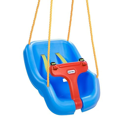 Little Tikes Snug 'n Secure Columpio 2-en-1 - Juego para uso al aire libre - Juegos de jardín para niños - Fomenta el juego activo - Edad: de 9 meses a 4 años - Azul - Multicolor