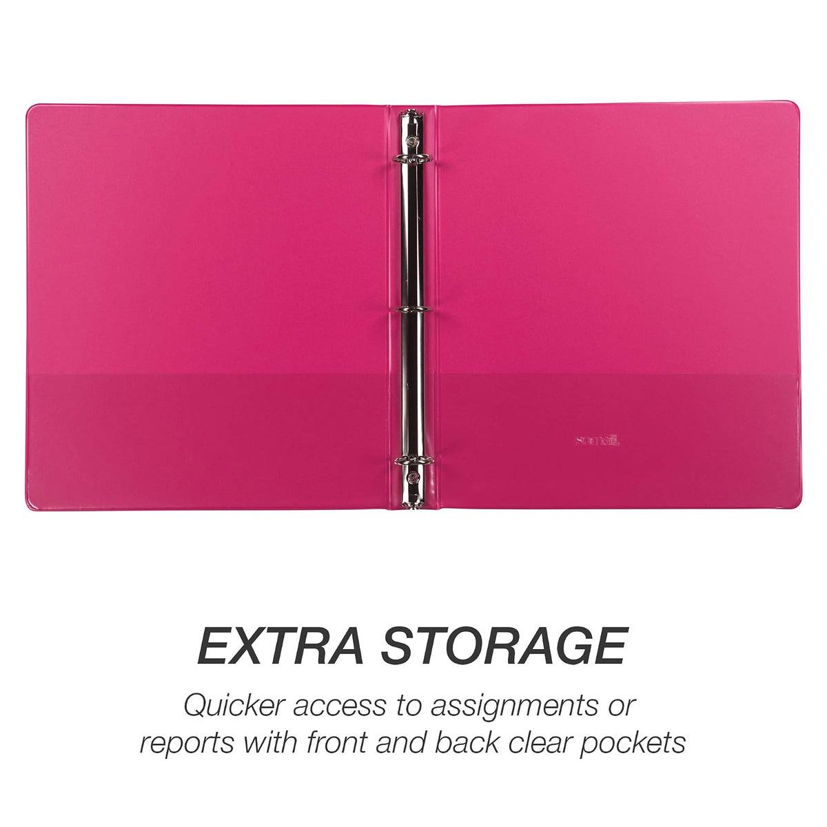 Samsill Fashion Color Encuadernado con 3 aros, aros de 2,5 cm, para almacenar, 6 Pack variado - Rosa eléctrico, Púrpura profundo, verde helecho, Almacenamiento variado, 1 pulg.