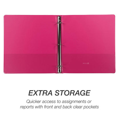 Samsill Fashion Color Encuadernado con 3 aros, aros de 2,5 cm, para almacenar, 6 Pack variado - Rosa eléctrico, Púrpura profundo, verde helecho, Almacenamiento variado, 1 pulg.