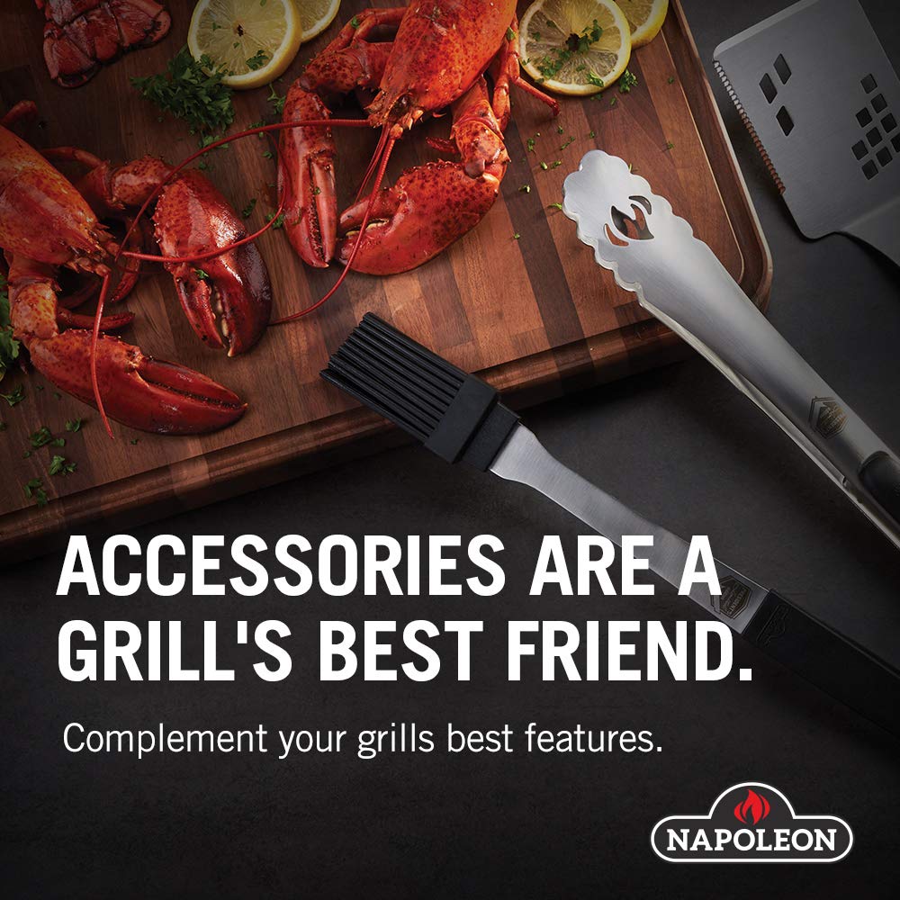 Napoleon Tapete para parrilla de barbacoa, accesorio para parrilla de barbacoa, producto de seguridad, antideslizante, patrón de placa de diamante, gris, elegante, protege tu cubierta, se adapta a parrillas de barbacoa Prestige PRO 500 tamaño y más pequeñ