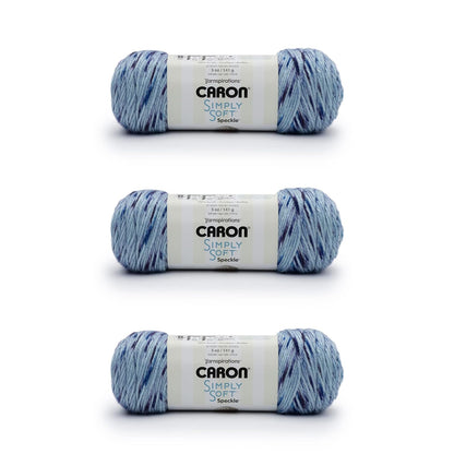 Caron Simply Soft Estambre Acrílico Diseños Especiales, Paquete de 3 x 141 g - Galaxy Speckle