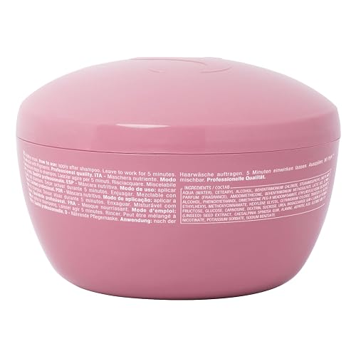 Alfaparf Milano Semi Di Lino máscara nutritiva para cabello seco – seguro en cabello tratado con color – Sulfato, SLS, parabenos y parafina – calidad de salón profesional, 6.76 oz (199.91 ml)