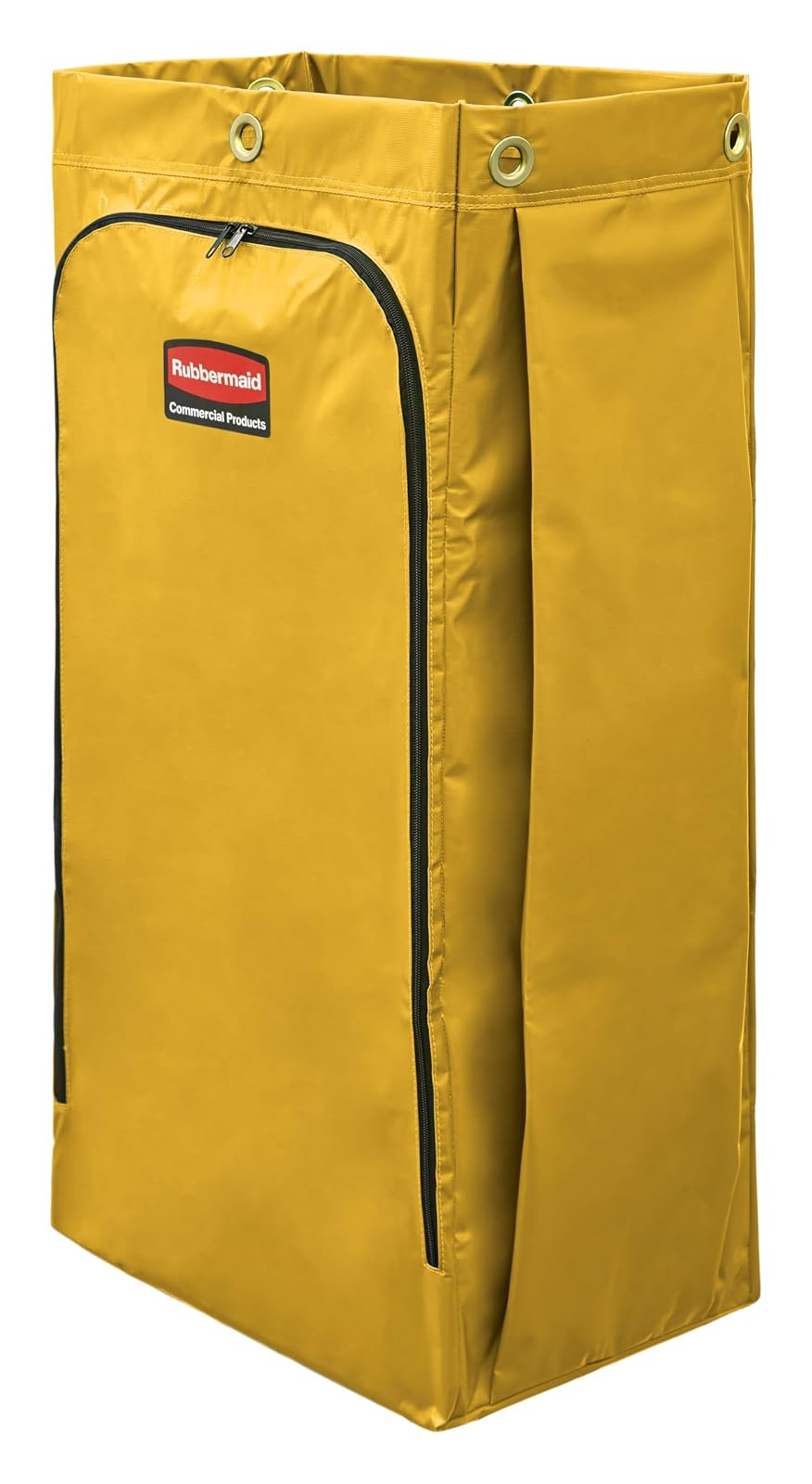 Rubbermaid Commercial Products – Bolsa de Vinilo para Carro de Limpieza, Bolsa Grande con Cremallera Frontal y 6 Ojales para Recolección de Residuos, Capacidad de hasta 128.7 L, Amarillo 1966881