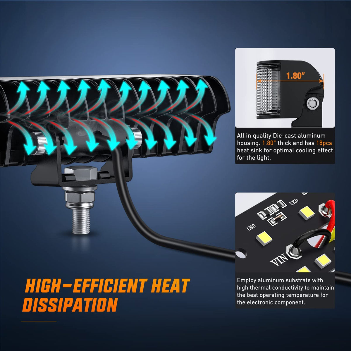 Nilight W0434 Paquete de 2 Cápsulas LED de Disparo Lateral de 6.5 Pulgadas 60 W, para Camión/ATV/UTV/Barco