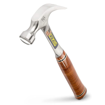 ESTWING Martillo – Garra curvada de 16 onzas con cara lisa y agarre de piel genuino – E16C - 16 oz