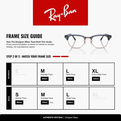 Ray-Ban Rx5154 Clubmaster - Marcos cuadrados para anteojos graduadas para mujer