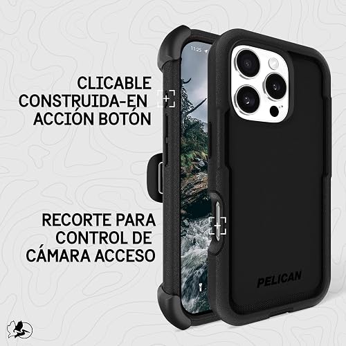 Pelican - Funda Resistente para iPhone 16 Pro [Compatible con MagSafe] con Protección contra Caídas de Grado Militar de 16 Pies, Negro