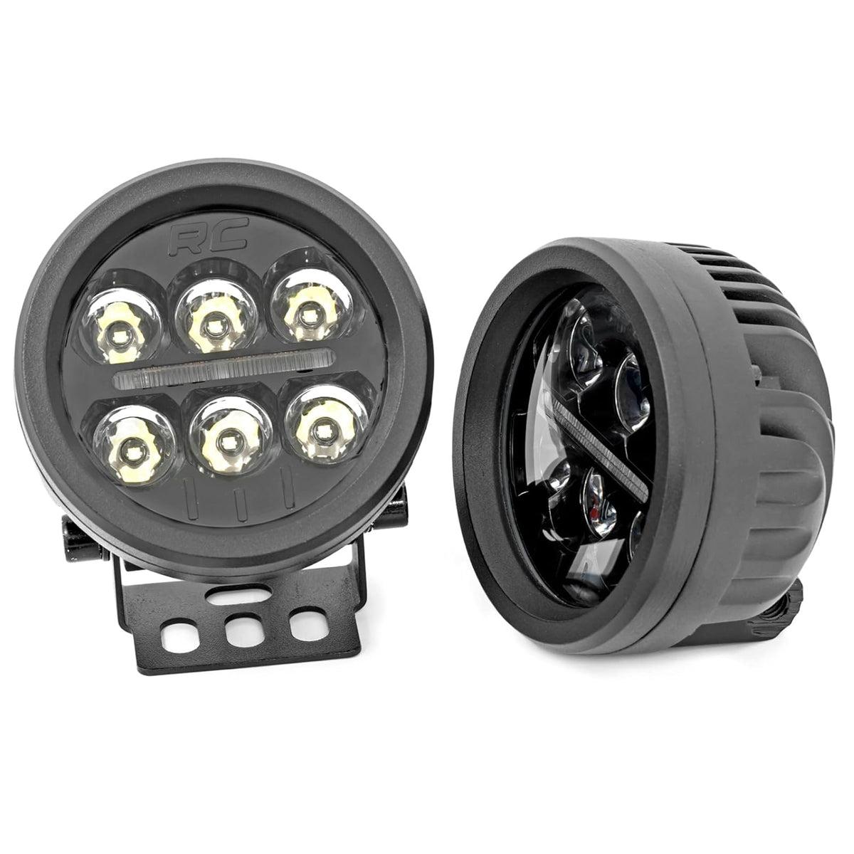 Rough Country Luces LED Redondas Duales de 3.5", 36 W, 3,240 Lúmenes, con DRL Ámbar, para Jeeps y Camionetas 70900A