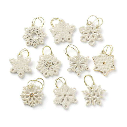 Lenox 890425 Juego de Adornos de Copo de Nieve de 10 Piezas, Navidad