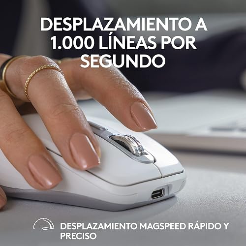 Logitech MX Anywhere 3S Compact Mouse inalámbrico, Desplazamiento Veloz en Todos Lados, dpi 8K, silencioso, Botones programables, USB C, Bluetooth, Windows PC, Linux, Chrome, Mac - Rosa