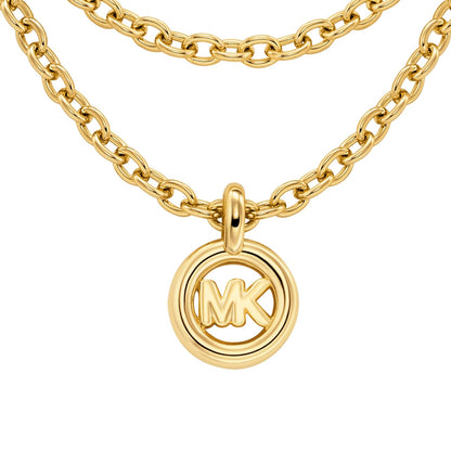 Collar doble con logotipo Michael Kors para mujer, MKJ8500710