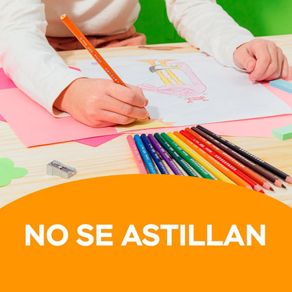 BIC Lápices de Colores Evolution Punta Resistente Sin Astillas Hecho de Resina Surtido de Colores 36 Piezas