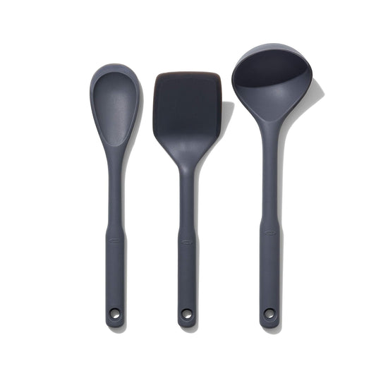 OXO Good Grips - Juego de utensilios de silicona (3 piezas), Juego de 3 piezas, Gris, Una talla, 1