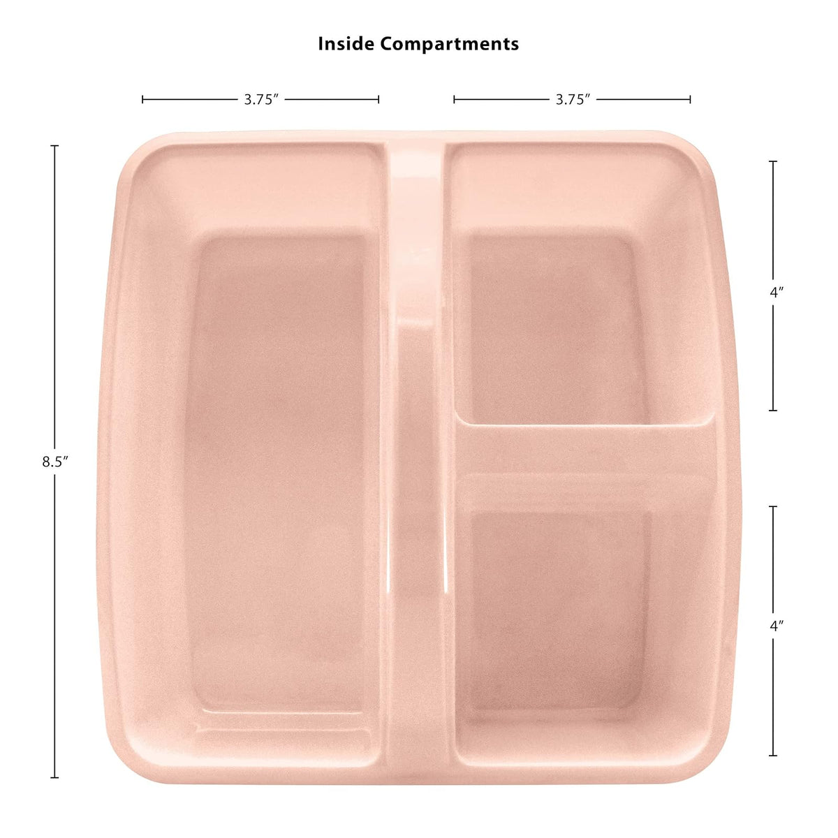 Teacher Created Resources Blush Organizador de almacenamiento de plástico portátil, paquete de 6 para aulas, habitación de los niños y organización de oficina, 3 compartimentos