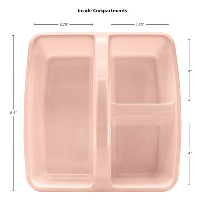Teacher Created Resources Blush Organizador de almacenamiento de plástico portátil, paquete de 6 para aulas, habitación de los niños y organización de oficina, 3 compartimentos
