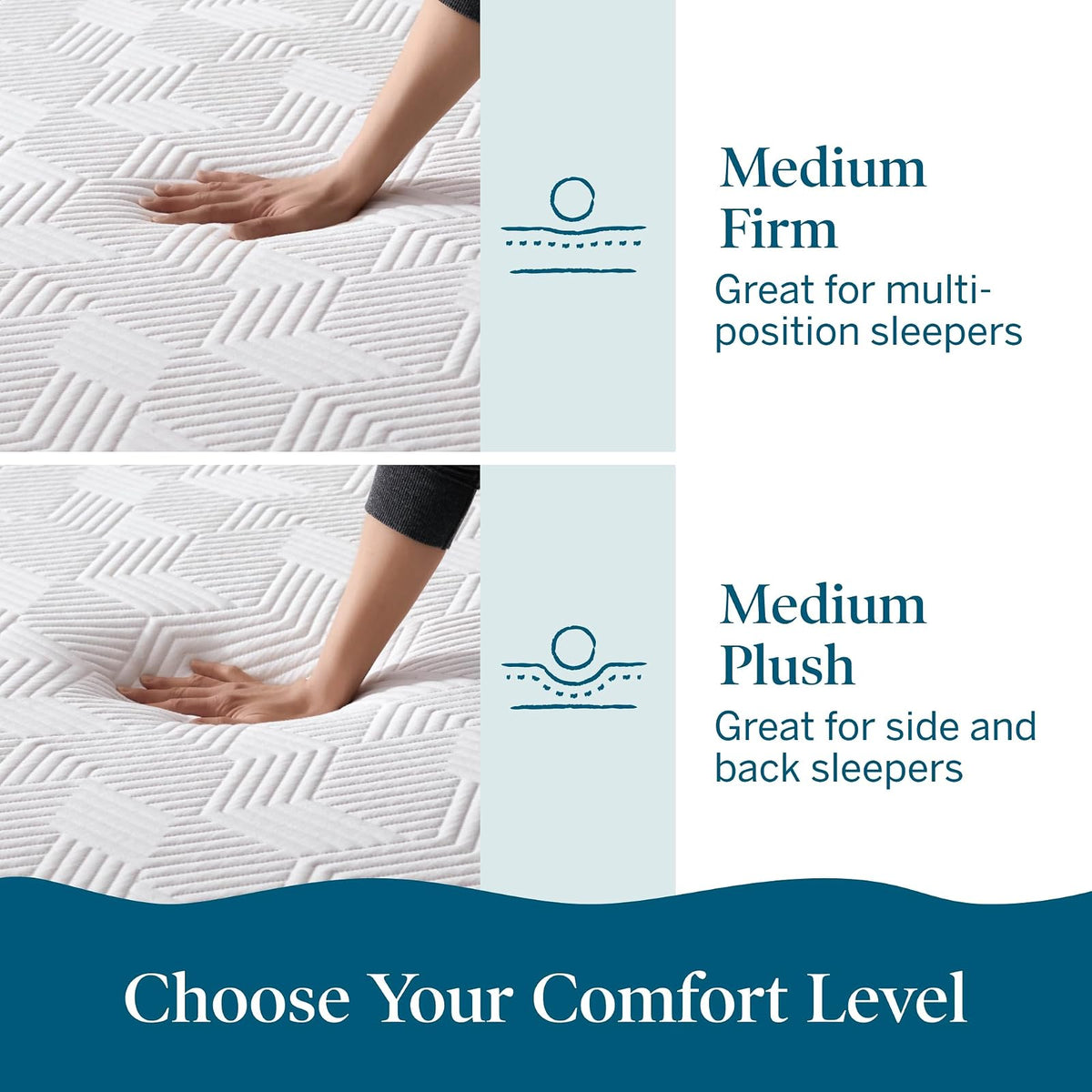 Lucid - Colchón Matrimonial de Memory Foam con Gel y Bambú - 20 cm - Colchón Firme - Funda Lavable y Transpirable - Compatible con Bases Ajustables - Ideal para Cualquier Recámara