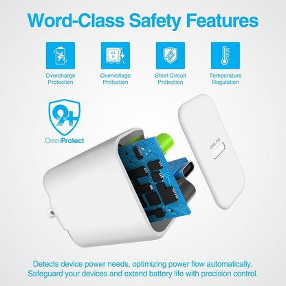 Naztech Cargador de Pared USB-C PD de 20 W + USB-C a [Certificado MFI] Cable de Carga Lightning de 4 pies Compatible con iPhone 14/13/12/Pro/Pro MAX y más (Blanco) 15396