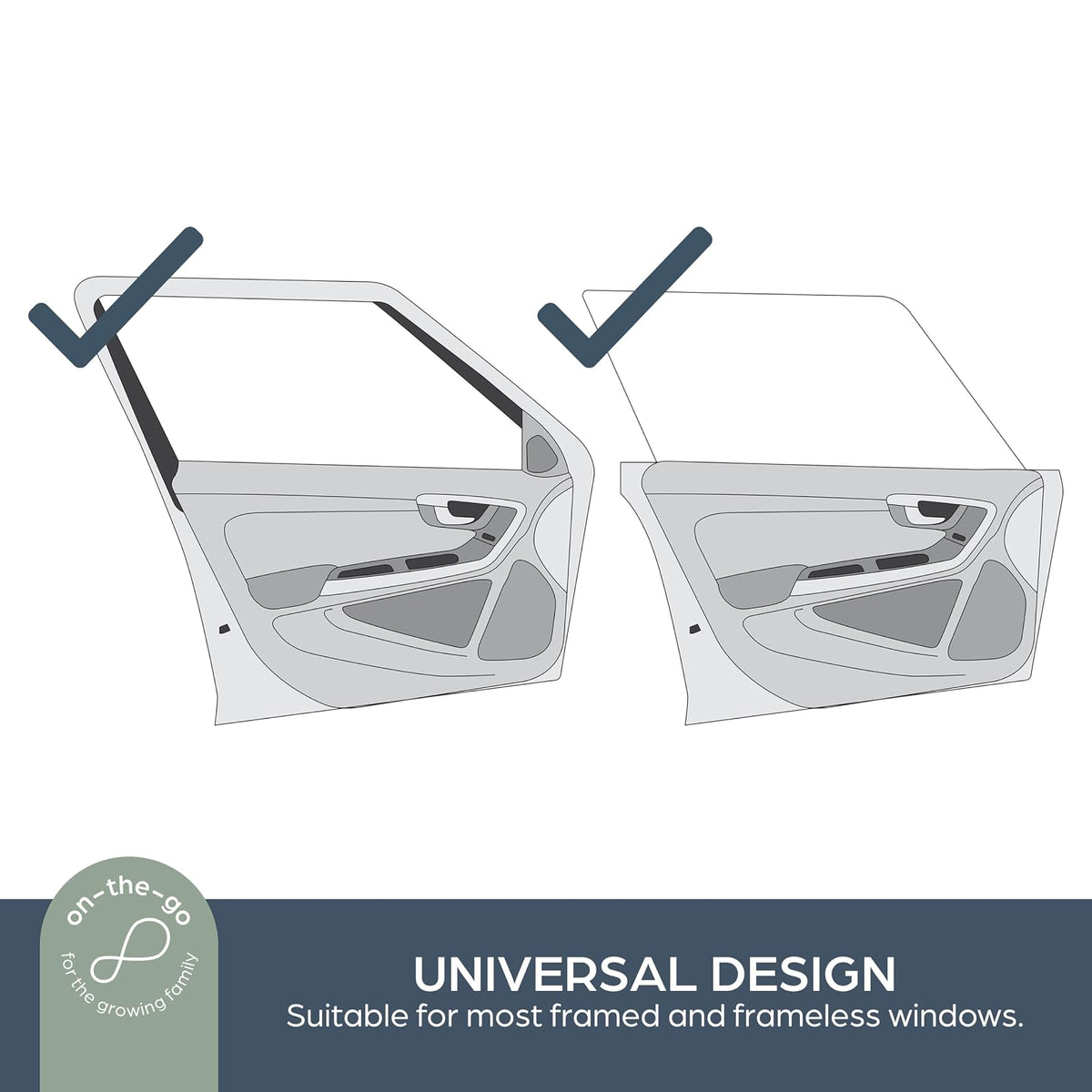 Dreambaby - Parasol para ventana de automóvil de bebé, parasol elástico para ventana de automóvil y visualización de malla para ventanas laterales, cubierta para ventana de bebé para protección UV, artículos