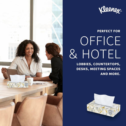 Kleenex 03076, Pañuelos Faciales | Cajas de pañuelos planas, de 2 capas, suaves y fuertes, funda de conveniencia, nivel premium