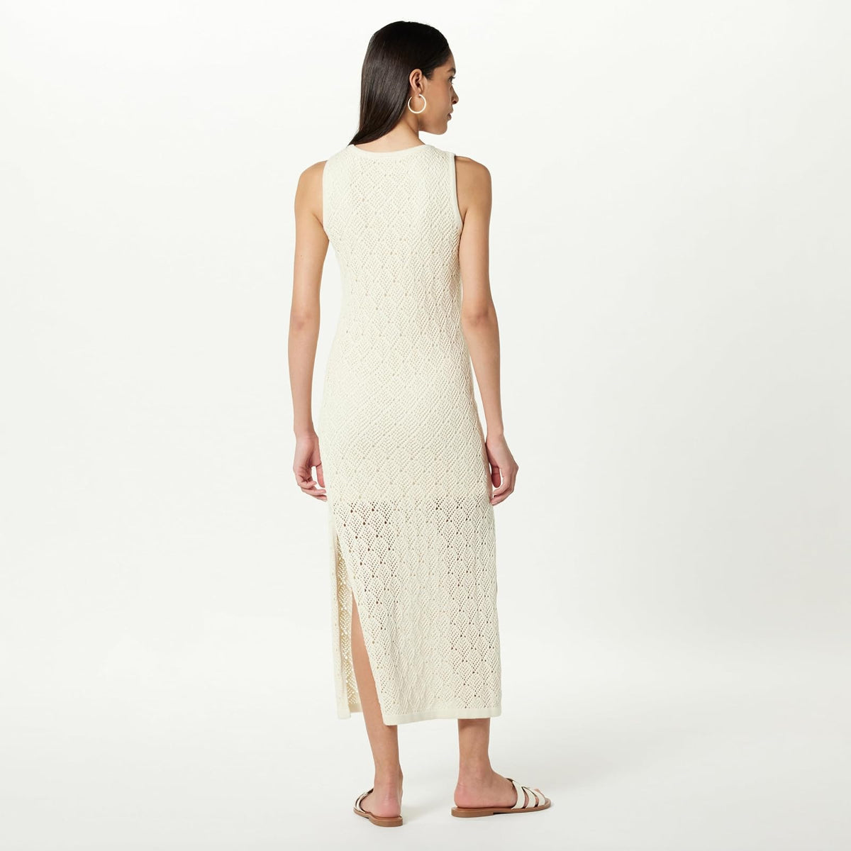 The Drop Ritu - Vestido Largo de Ganchillo para Mujer, Color Blanco Whisper, XS