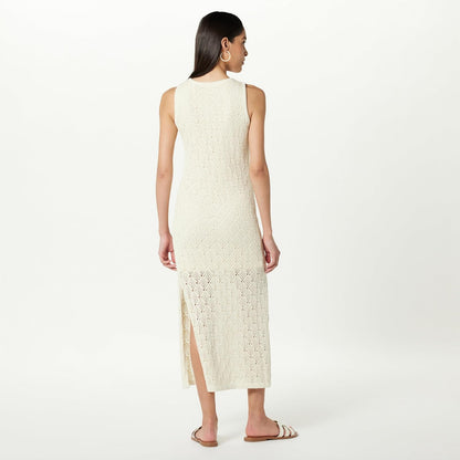 The Drop Ritu - Vestido Largo de Ganchillo para Mujer, Color Blanco Whisper, XS