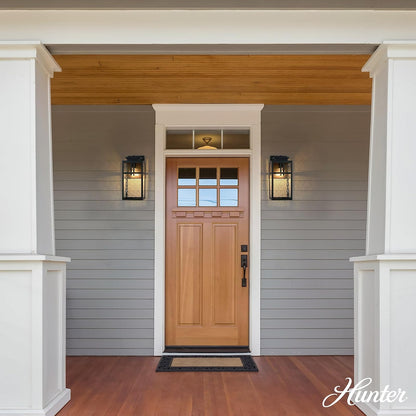Hunter Fan, Colgante de pared Aspenbrook Negro Mate para Exterior 1 Luz, 17 pulgadas