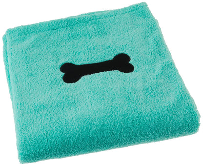 Bone Dry Toalla de Microfibra Bordada para Mascota, 112 x 70 cm - Grande - Verde