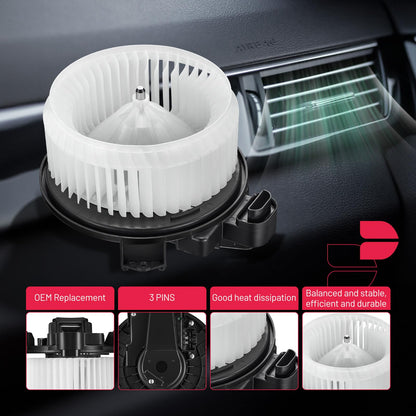 BDFHYK 700308 - Ventilador de motor de ventilador de CA compatible con Jeep 2014-2017 Wrangler 2018 Wrangler JK, compatible con Ram 2014-2018 1500, reemplazo de conjunto de motor de ventilador HVAC