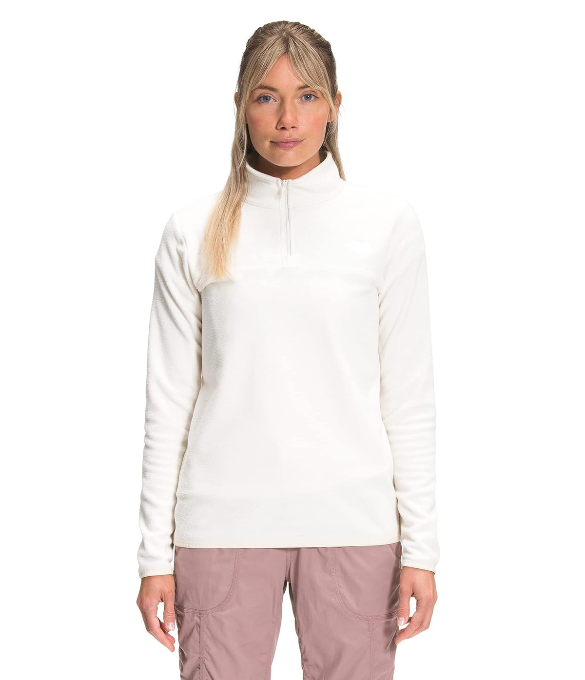The North Face TKA Glacier - Forro Polar con Cierre de un Cuarto para Mujer, TNF Negro, M