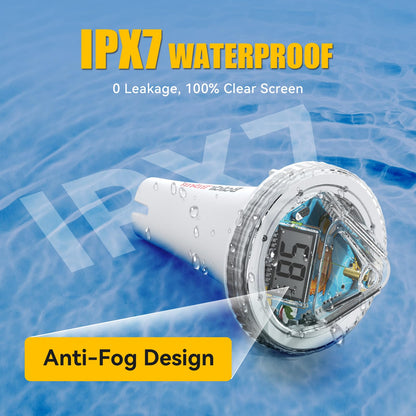 Termómetro digital de piscina flotante fácil de leer, termómetro de agua de gran tamaño para inmersión en frío, termómetro de temperatura del agua para tina de hidromasaje, baño de hielo, piscina, spa