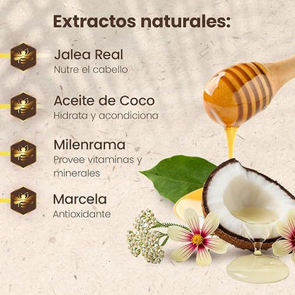 TIO NACHO - Shampoo Ultra Hidratante. Devuelve al cabello el 100% de hidratación, con jalea real y aceite de coco orgánico. Empaque 100% reciclado, botella con 950ml