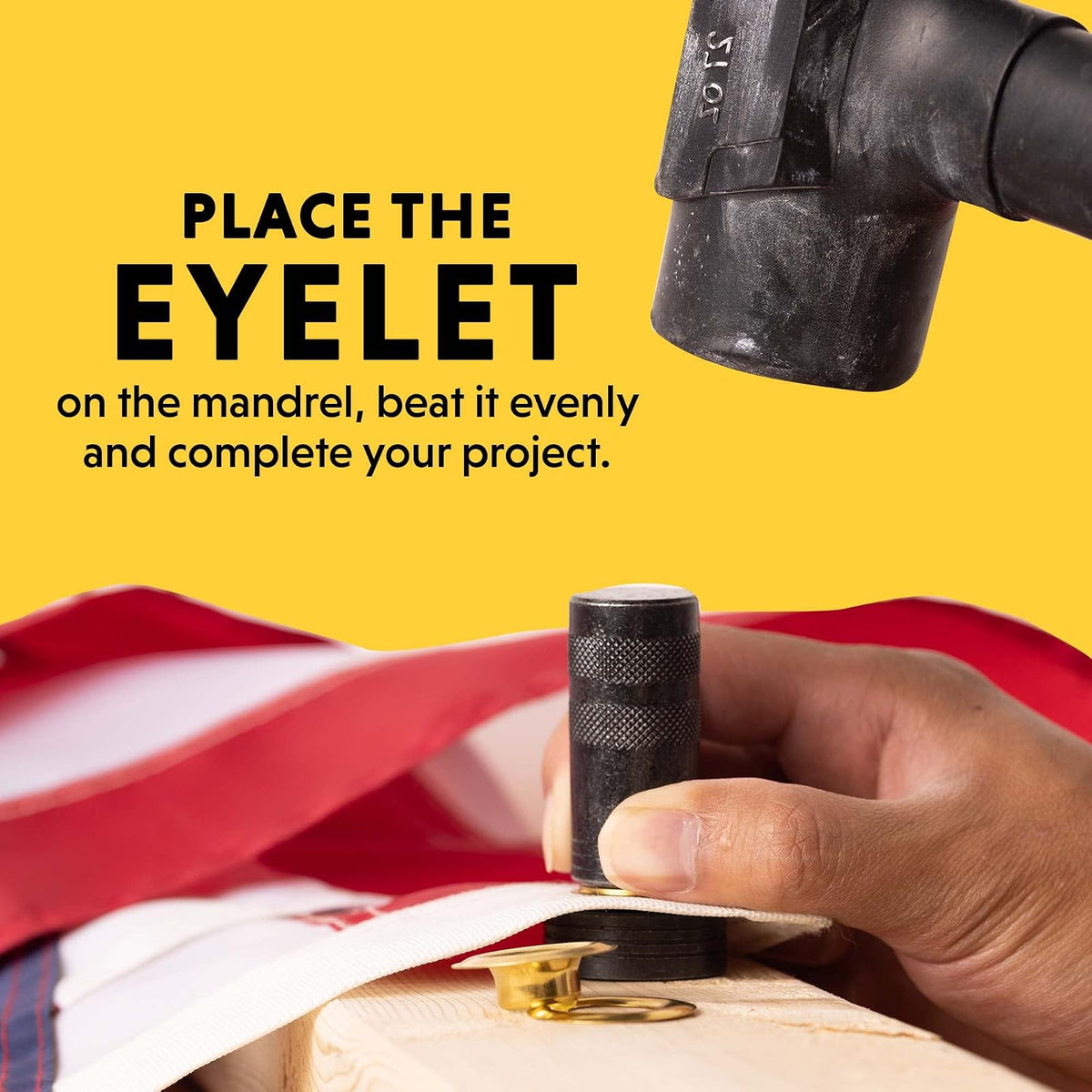 General Tools Kit de ojales de 3/8"-1/2" – Ojales de latón macizo inoxidables para reparación de lonas, lienzos de refuerzo y anillos de tela