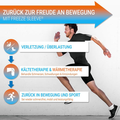 FreezeSleeve Manga de compresión para terapia fría – Manga natural para alivio del dolor para músculos y articulaciones – Tamaño para hombres, mujeres y niños – Fabricado en Estados Unidos – para artritis, lesiones y recuperación deportiva