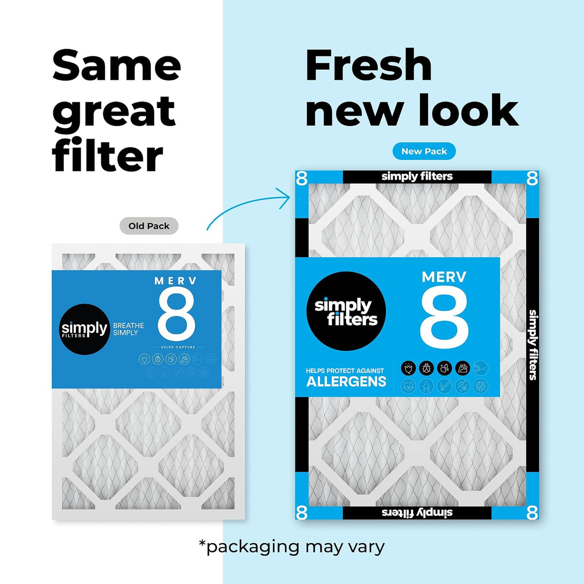 Simply by MervFilters 14 x 25 x 1 (tamaño real - 13.7 x 24.8 x 0.7 pulgadas), filtro de horno Merv 8 AC - Paquete de 4