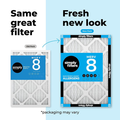 Simply by MervFilters 14 x 25 x 1 (tamaño real - 13.7 x 24.8 x 0.7 pulgadas), filtro de horno Merv 8 AC - Paquete de 4