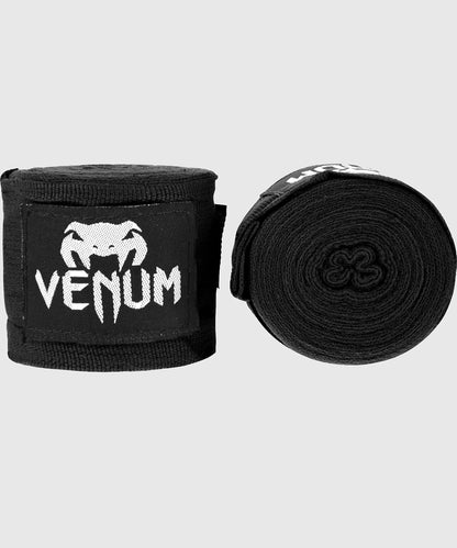 Venum Vendas de Boxeo de Algodón Elástico - Black - 2.5-Meter - Boxing Handwraps