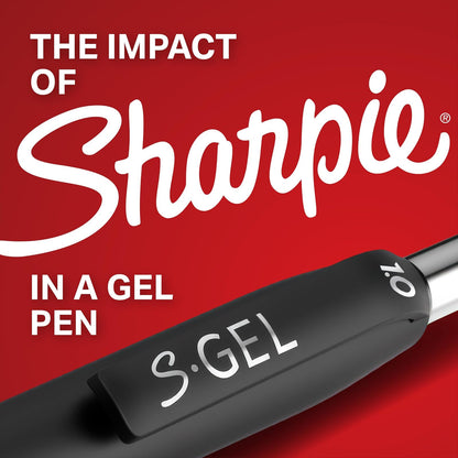 Sharpie S-Gel, bolígrafos de gel, punta media (0,7 mm), bolígrafo de gel de tinta negra, 12 unidades