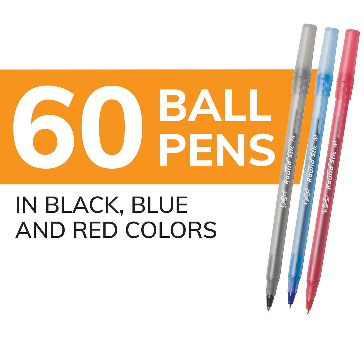 BIC Bolígrafo, varios colores, paquete de 60