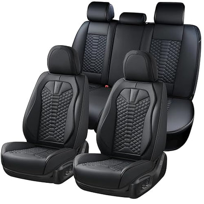Coverado Fundas de Asiento de Piel, Juego Completo de Fundas de Asiento de Automóvil, Fundas de Asiento de Automóvil, Protector de Asiento de Automóvil, Impermeable, Fundas de Asiento de Automóvil, Asientos