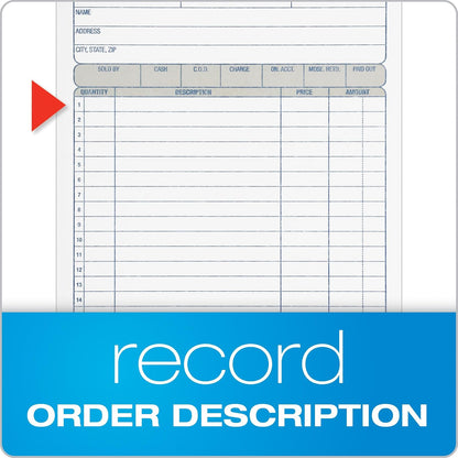 Adams Sales Order Book, 3-Part, Carbonless, White/Canary/Pink, 5-9/16 x 8-7/16 Inches, 50 Sets per Book (TC5805)