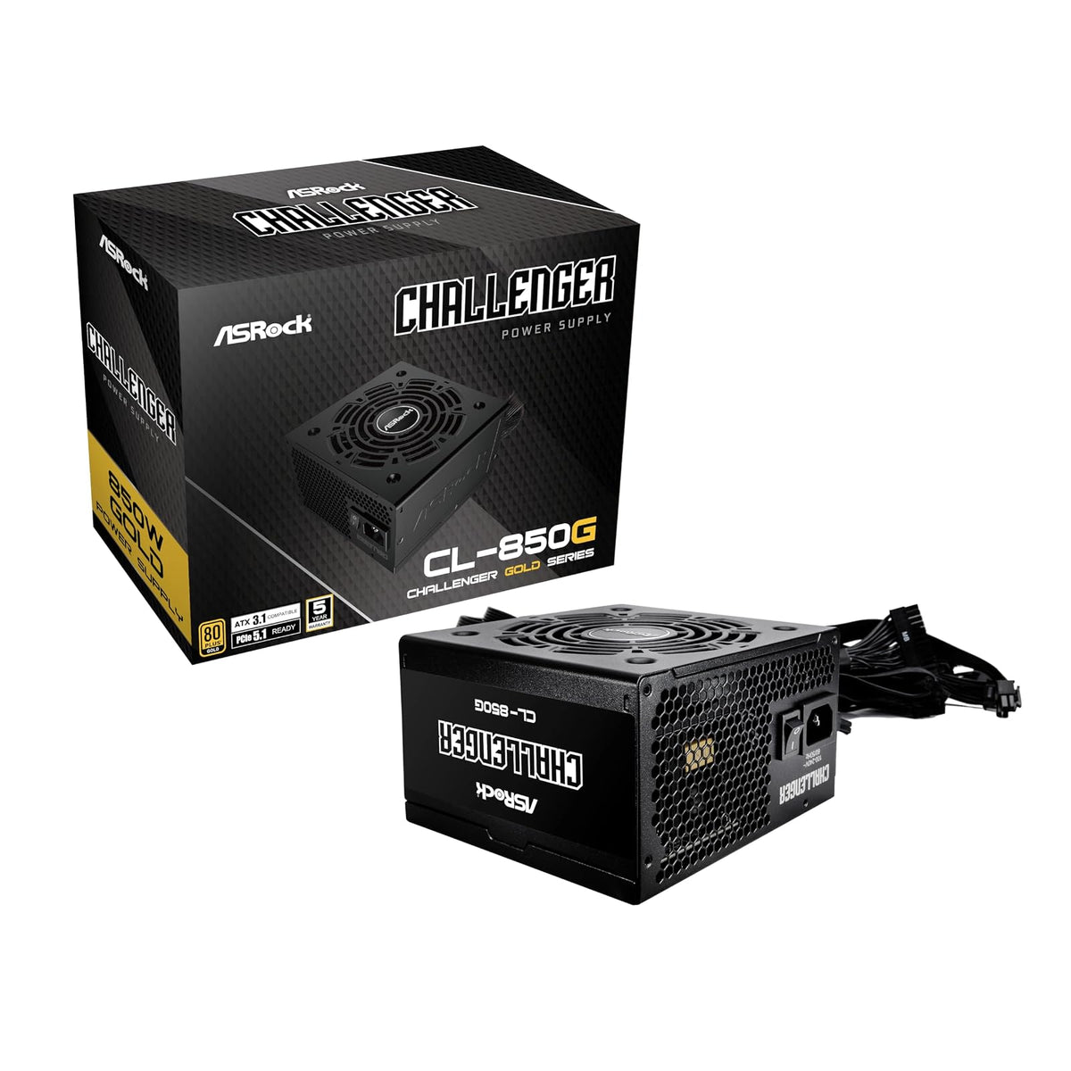 Fuente de Poder ASRock Phantom Gaming PG-850G Modular 80 Plus Gold - 850 W - 850 g